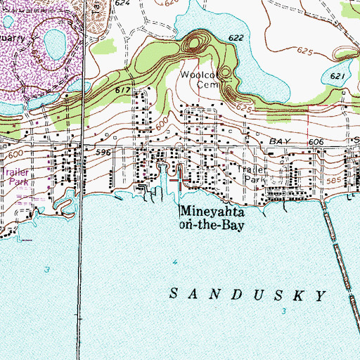 Topographic Map of Snug Harbor, OH