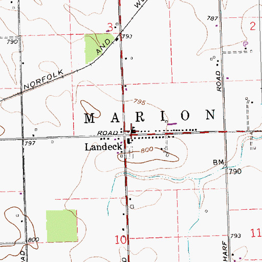 Topographic Map of Landeck Elementary School, OH