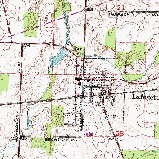 Topographic Map of Allen East Primary School, OH