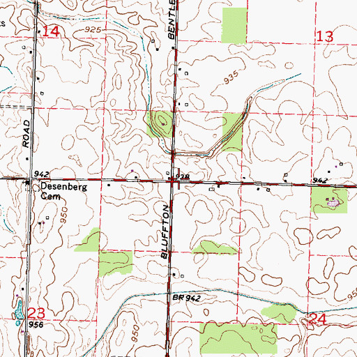 Topographic Map of Desenberg School (historical), OH