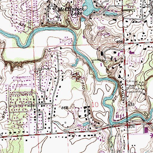 Topographic Map of Shawnee Country Club, OH