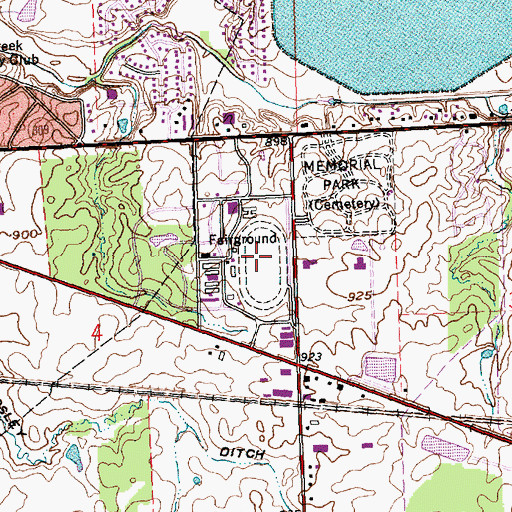 Topographic Map of Allen County Fairgrounds, OH