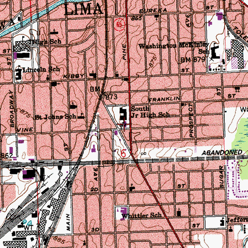 Topographic Map of Edison Elementary School, OH