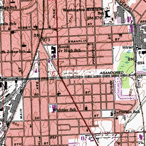 Topographic Map of Cook Park, OH