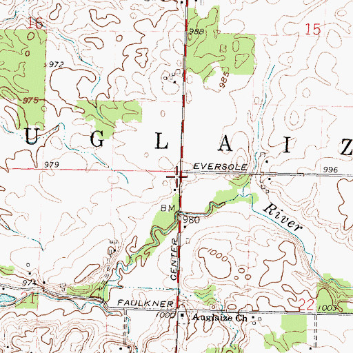 Topographic Map of Auglaize School (historical), OH