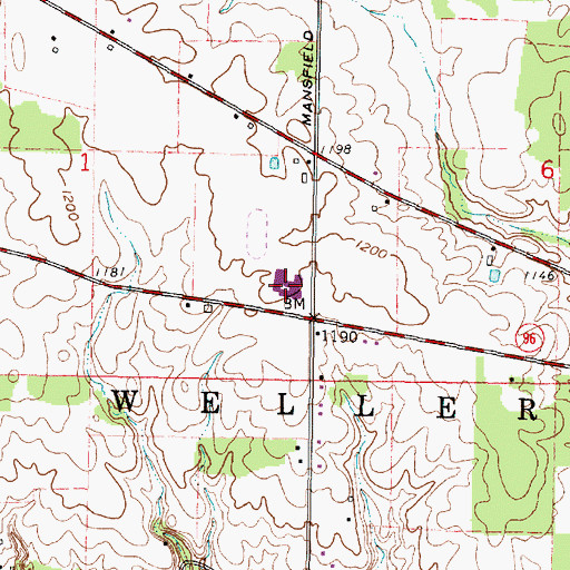 Topographic Map of Crestview High School, OH