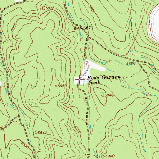 Topographic Map of Rose Garden Tank, AZ