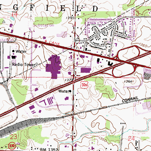 Topographic Map of School Number 7 (historical), OH