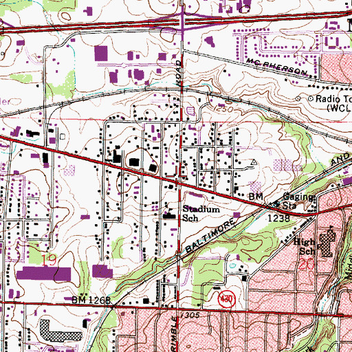 Topographic Map of School Number 8 (historical), OH