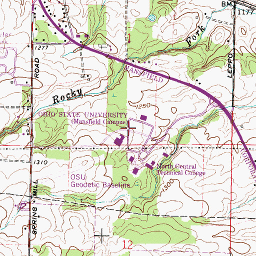 Topographic Map of Ohio State University, OH