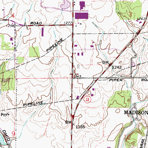 Topographic Map of School Number 2 (historical), OH
