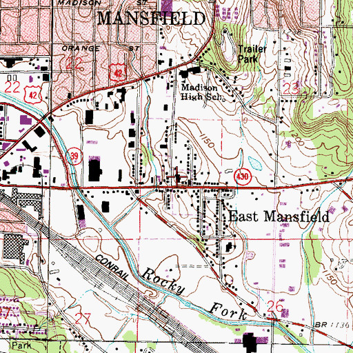 Topographic Map of Peoples Hospital (historical), OH