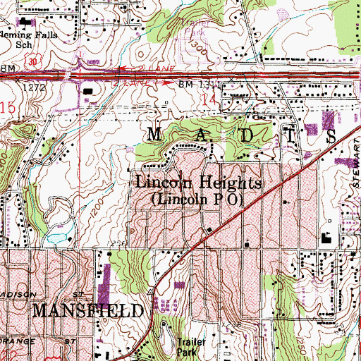 Topographic Map of Liberty Park, OH