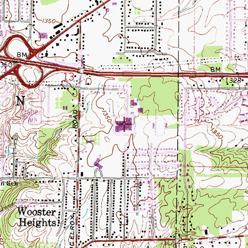 Topographic Map of Madison High School, OH