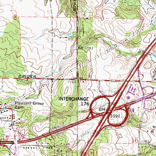 Topographic Map of Buenavista School (historical), OH