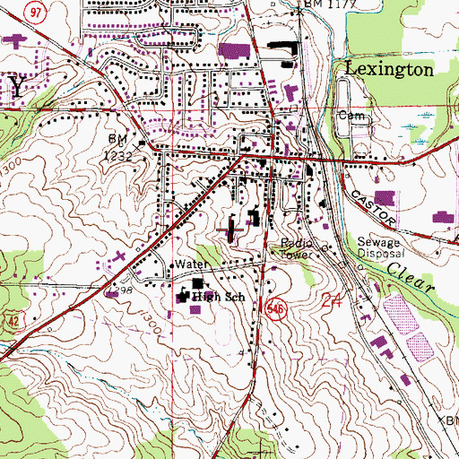 Topographic Map of Central Elementary School, OH