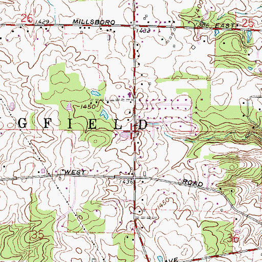 Topographic Map of Carter School (historical), OH