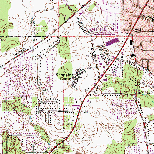 Topographic Map of Appleseed Center Shopping Center, OH