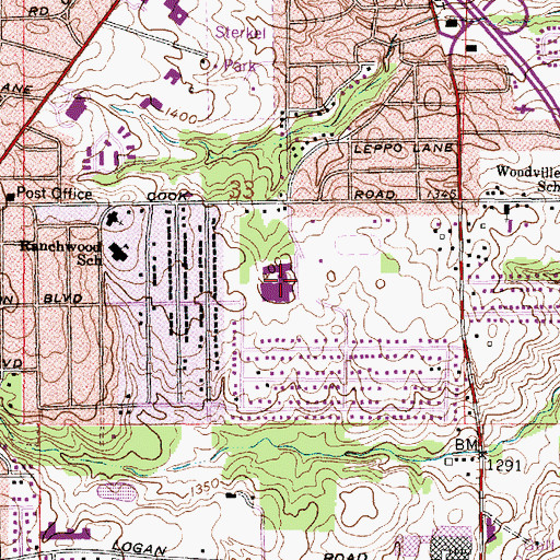 Topographic Map of Malabar Middle School, OH