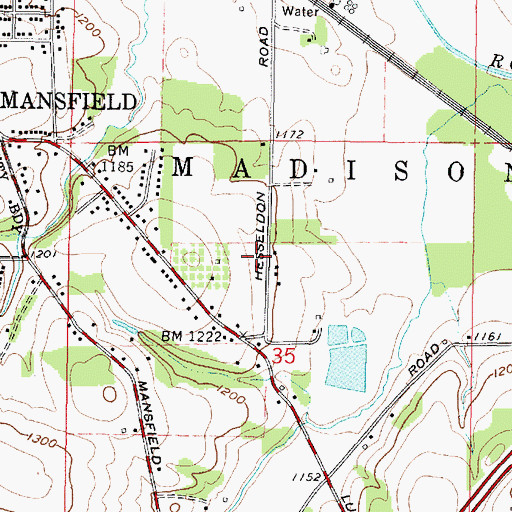 Topographic Map of Madison South Elementary School, OH