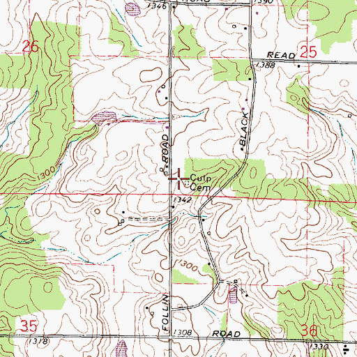 Topographic Map of Culp School (historical), OH