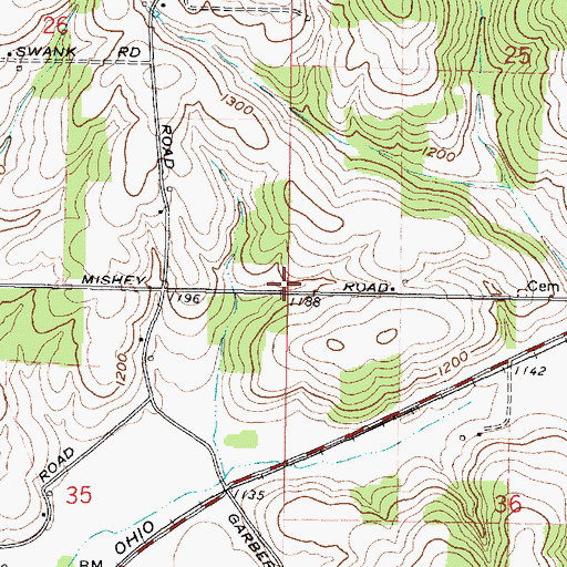 Topographic Map of Center Grove School (historical), OH