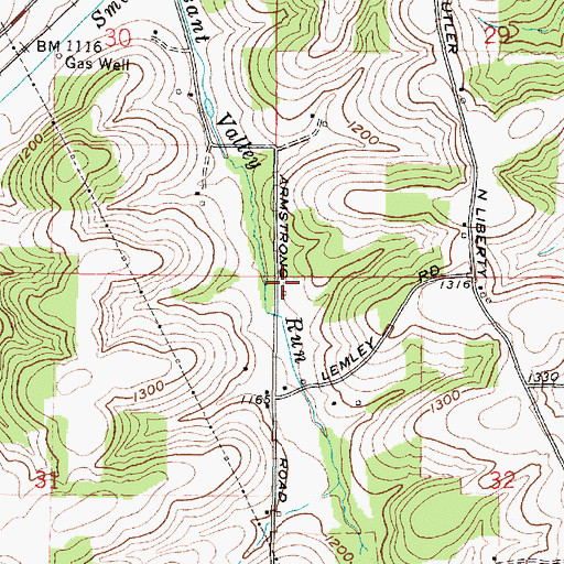 Topographic Map of Pleasant Valley School (historical), OH