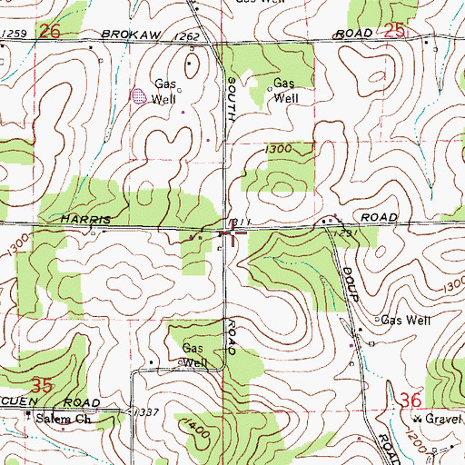 Topographic Map of White Hall School (historical), OH