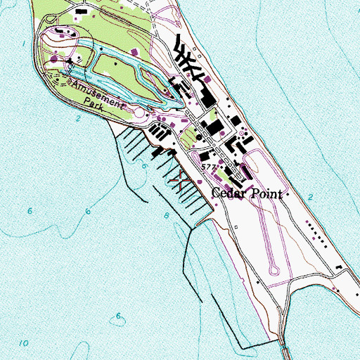 Topographic Map of Cedar Point Marina, OH