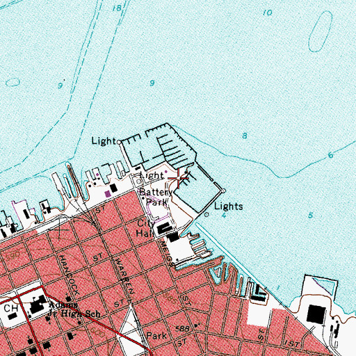 Topographic Map of Sandusky Sailing Club, OH