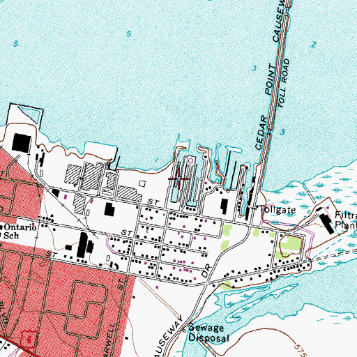 Topographic Map of Oando Marina, OH
