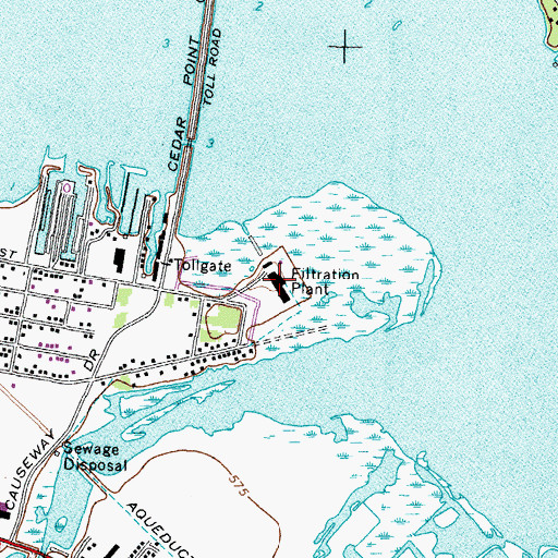 Topographic Map of Sandusky Water Filtration Plant, OH