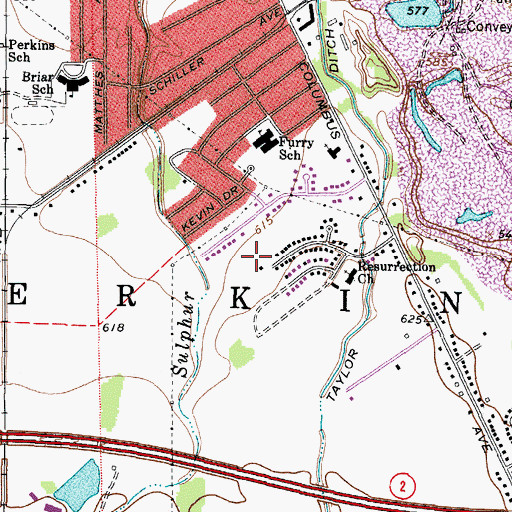 Topographic Map of Southgate Acres, OH