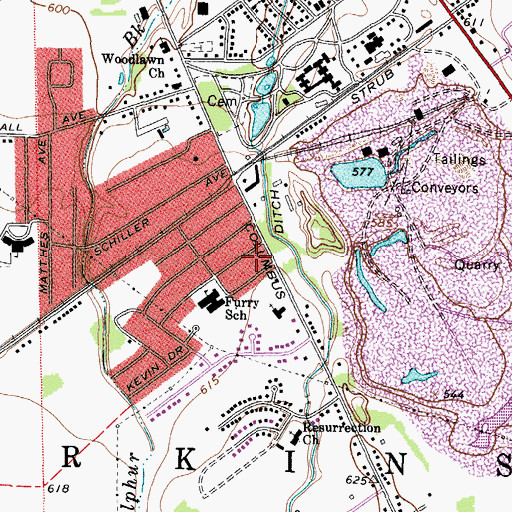 Topographic Map of Lincolnshire, OH