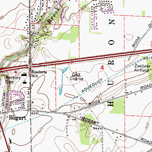 Topographic Map of Keys Golf Course, OH