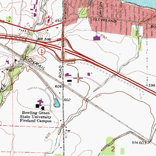 Topographic Map of Sawmill Industrial park, OH
