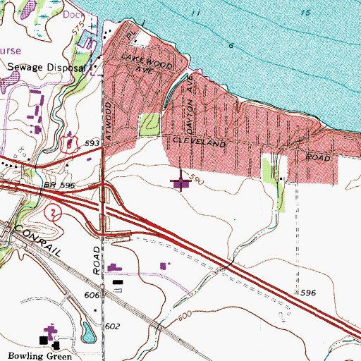 Topographic Map of Woodlands Elementary School, OH