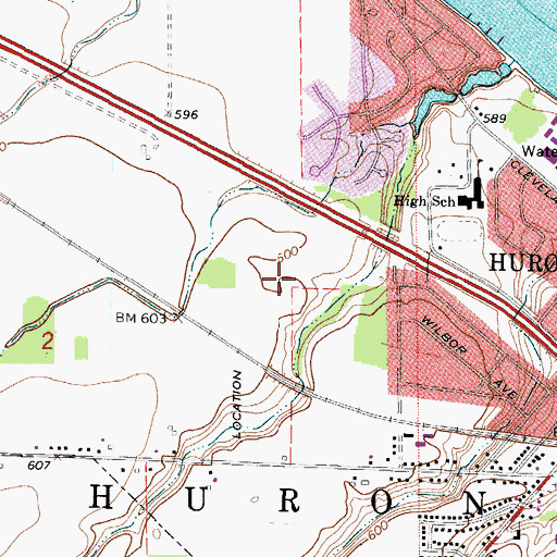 Topographic Map of Fabens Park, OH