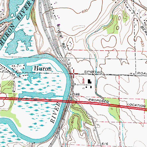 Topographic Map of McMillan Cemetery, OH