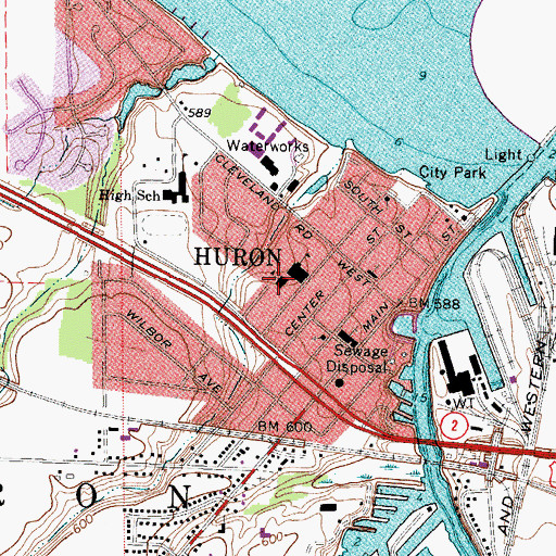 Topographic Map of Ohio Street Elementary School, OH