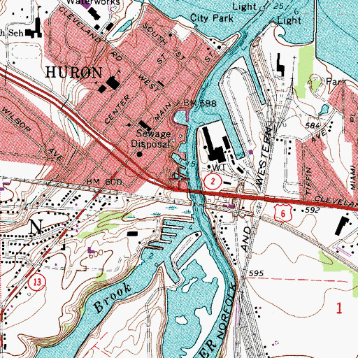 Topographic Map of Gull Harbor, OH