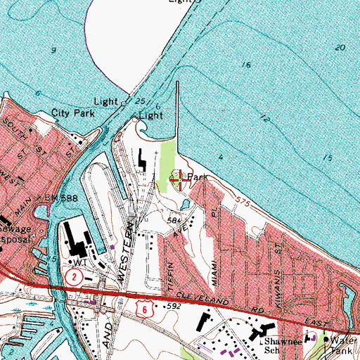 Topographic Map of Nickleplate Park, OH
