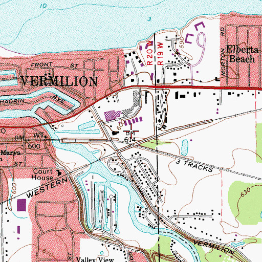 Topographic Map of South Shore Shopping Center, OH