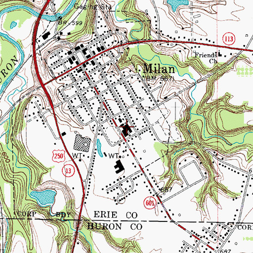 Topographic Map of Milan Elementary School, OH