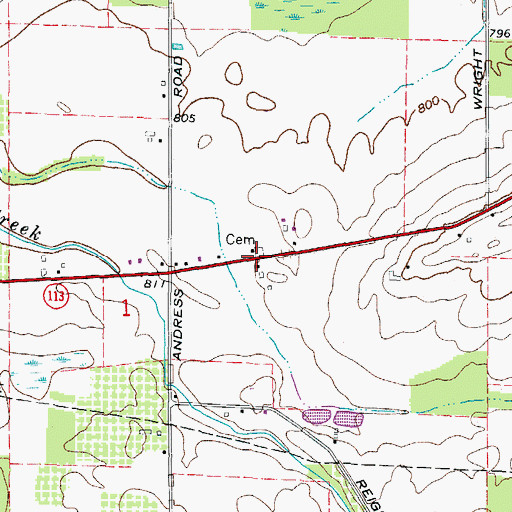 Topographic Map of Poyer Cemetery, OH