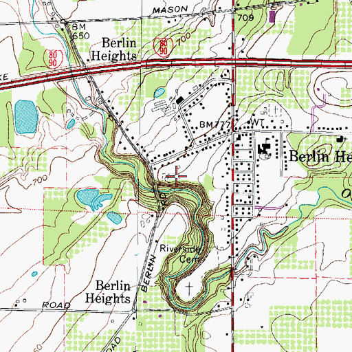 Topographic Map of West End Cemetery, OH