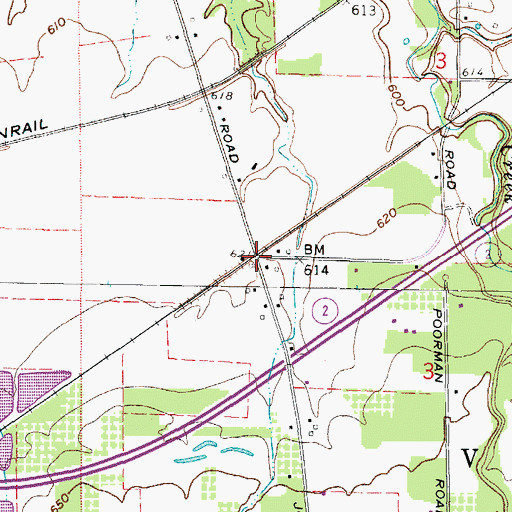 Topographic Map of Ashmont (historical), OH