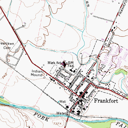 Topographic Map of Adena High School, OH