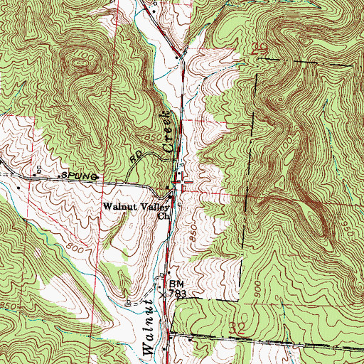 Topographic Map of Pleasant Valley Church (historical), OH