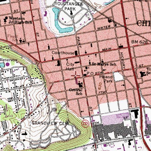 Topographic Map of Ross County Museum, OH